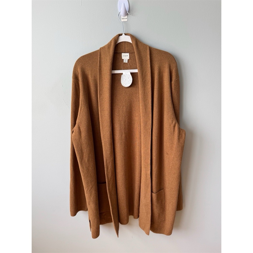 J Crew 100% Cotton Chelsea Sweater Blazer Women 2X Camel Brown BA866 NWT